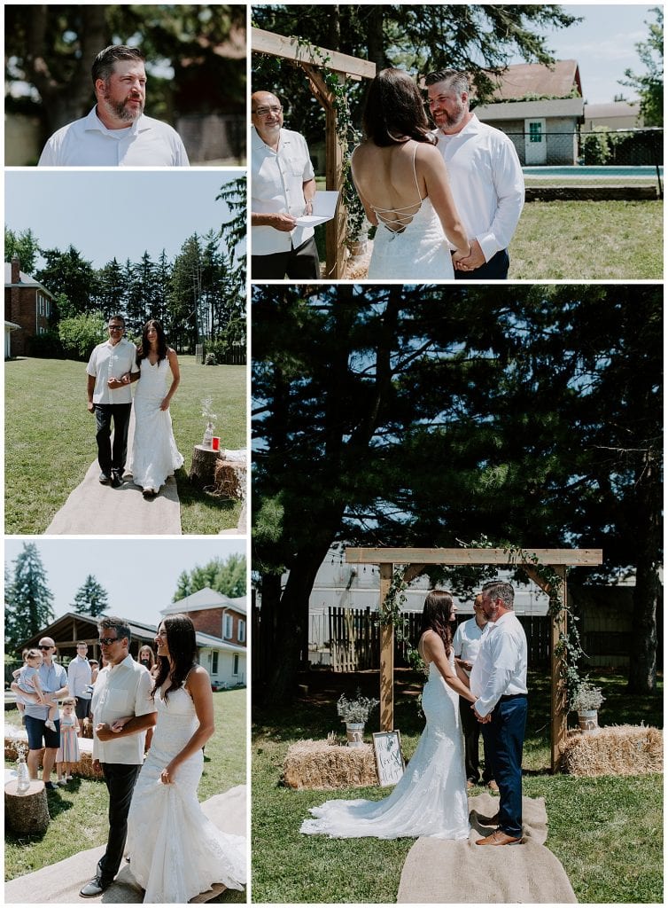 backyard wedding ceremony fonthill Ontario